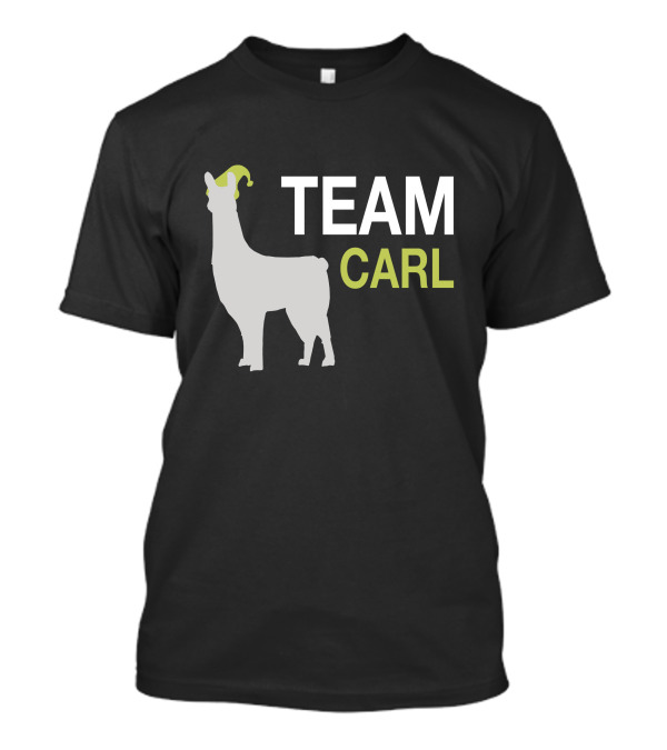TEAM CARL Llama With Green Hat T-Shirt