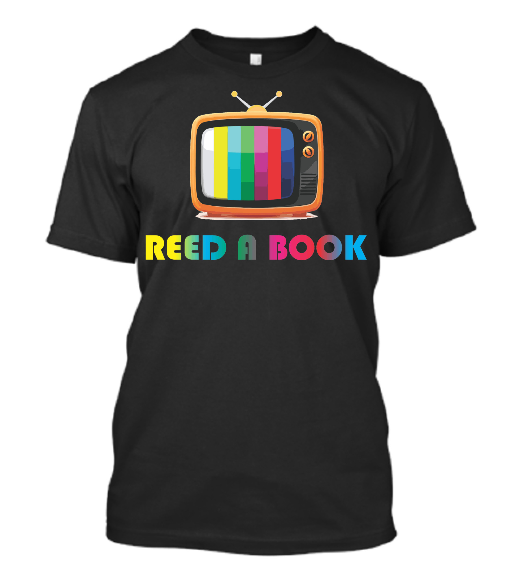 Reed A Book Retro TV Color Bars T-Shirt
