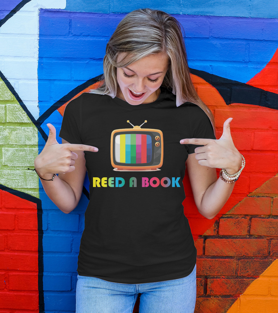 Reed A Book Retro TV Color Bars T-Shirt