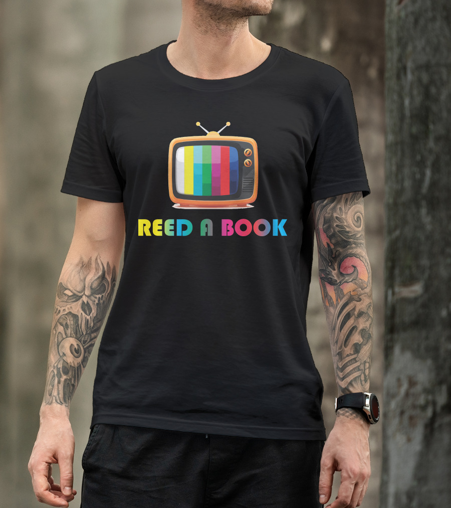 Reed A Book Retro TV Color Bars T-Shirt