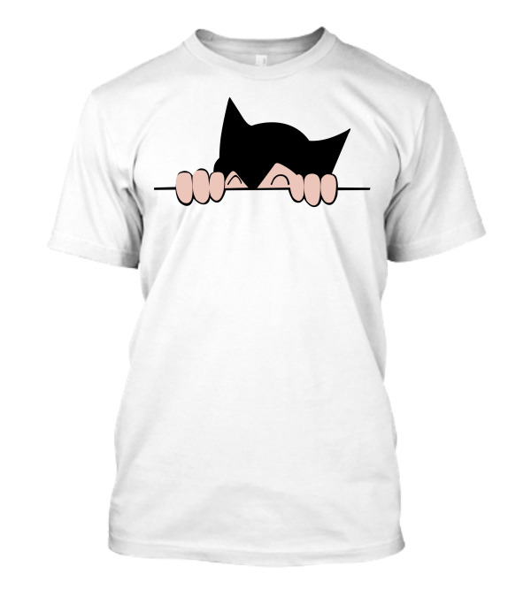 Astro5a Peeking Cartoon Character With Black Cat Ears T-Shirt