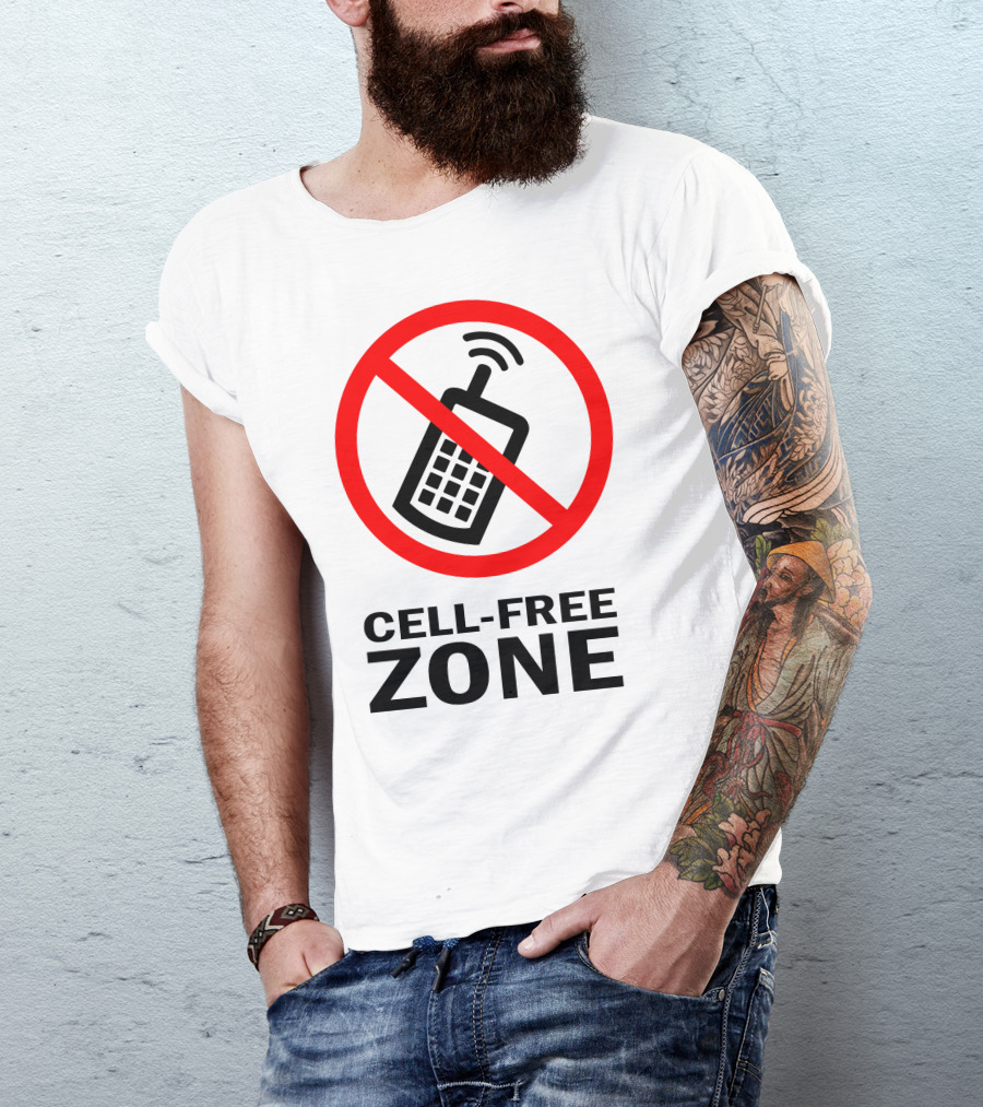 CELL-FREE ZONE No Mobile Phones T-Shirt