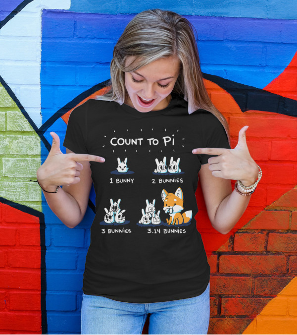 Count To Pi 1 Bunny 2 Bunnies 3 Bunnies 3.14 Bunnies T-Shirt