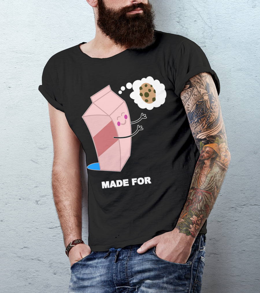 Made For Couple Cute Milk And Cookies T-Shirt