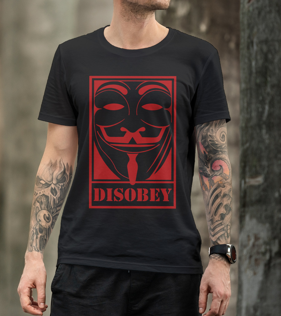 Disobey Anonymous Guy Fawkes Mask Hacking Hackers Fawke T-Shirt