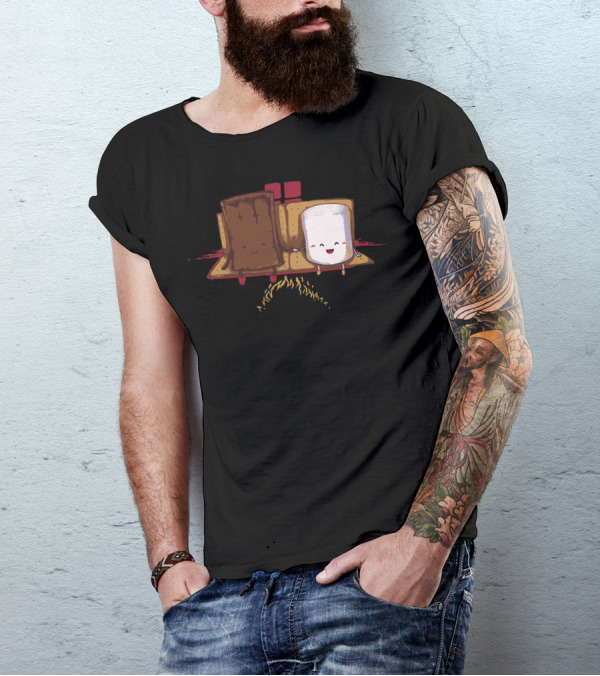 Gettin Toasty With Grahams Chocolate Marshmallow Campfire T-Shirt