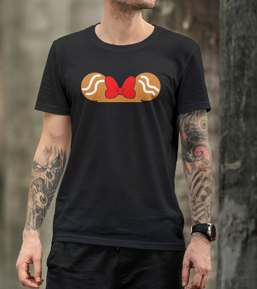 Mickey Gingerbread Ears With Red Bow T-Shirt