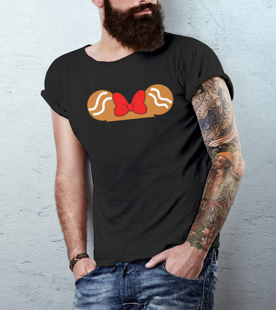 Mickey Gingerbread Ears With Red Bow T-Shirt