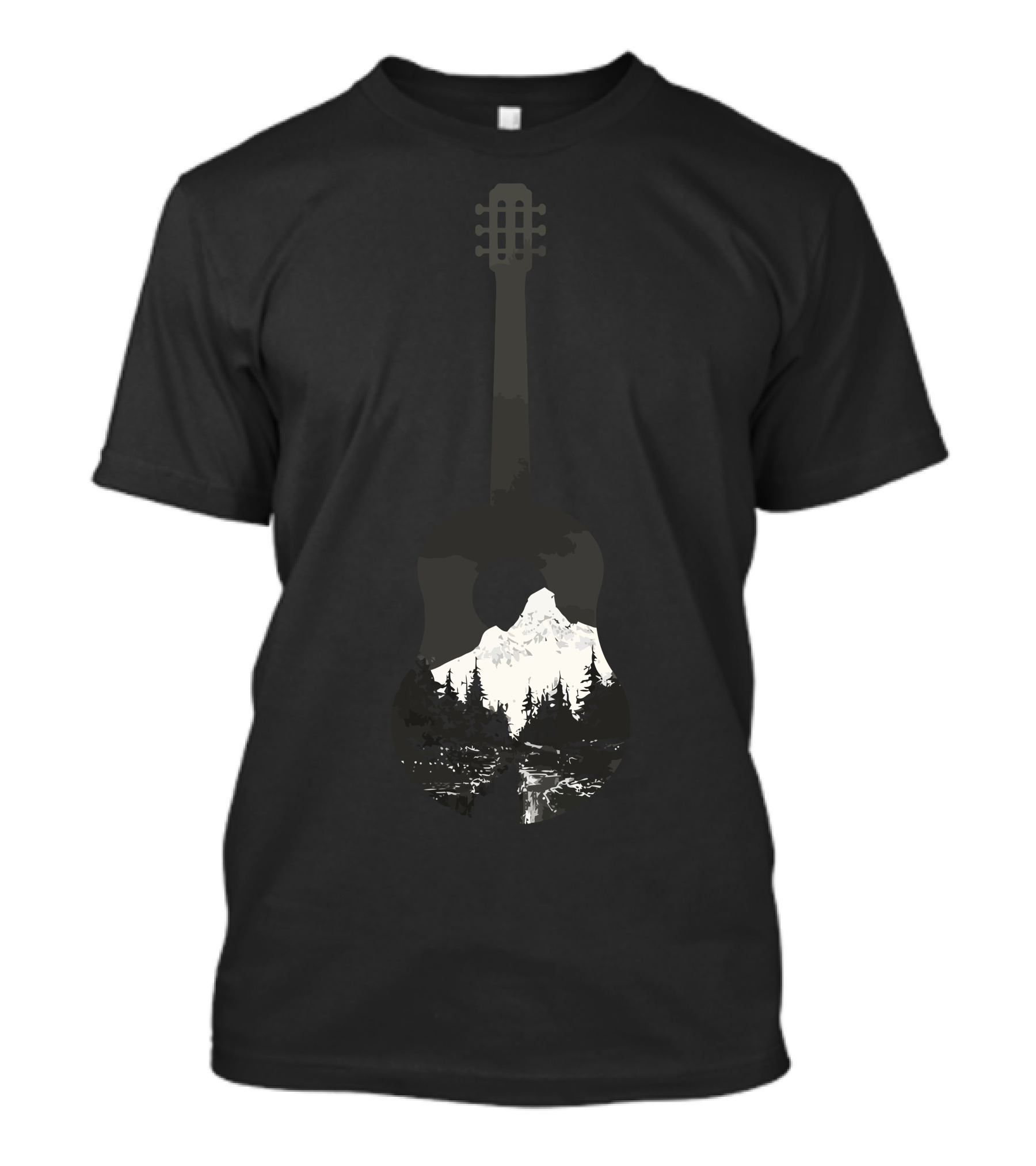 Goodnight Guitar Mountain Landscape T-Shirt