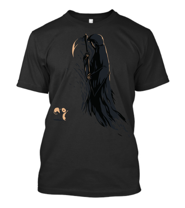 Grim Reaper And Curious Squirrel Grim Optimism T-Shirt