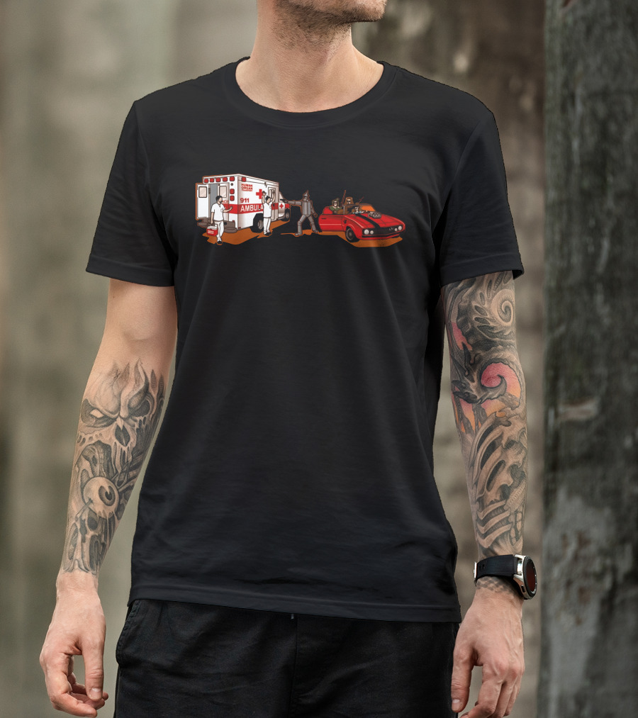 Heartless 911 Ambulance Tin Man And Car Irony T-Shirt