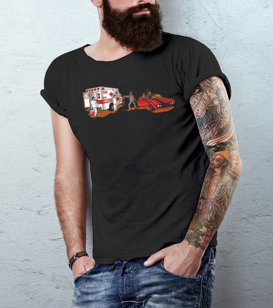 Heartless 911 Ambulance Tin Man And Car Irony T-Shirt