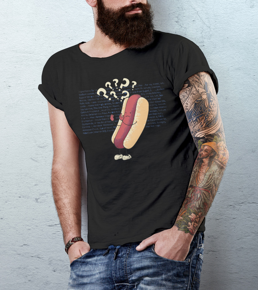 Hot Dogs Identity Crisis Question Marks T-Shirt