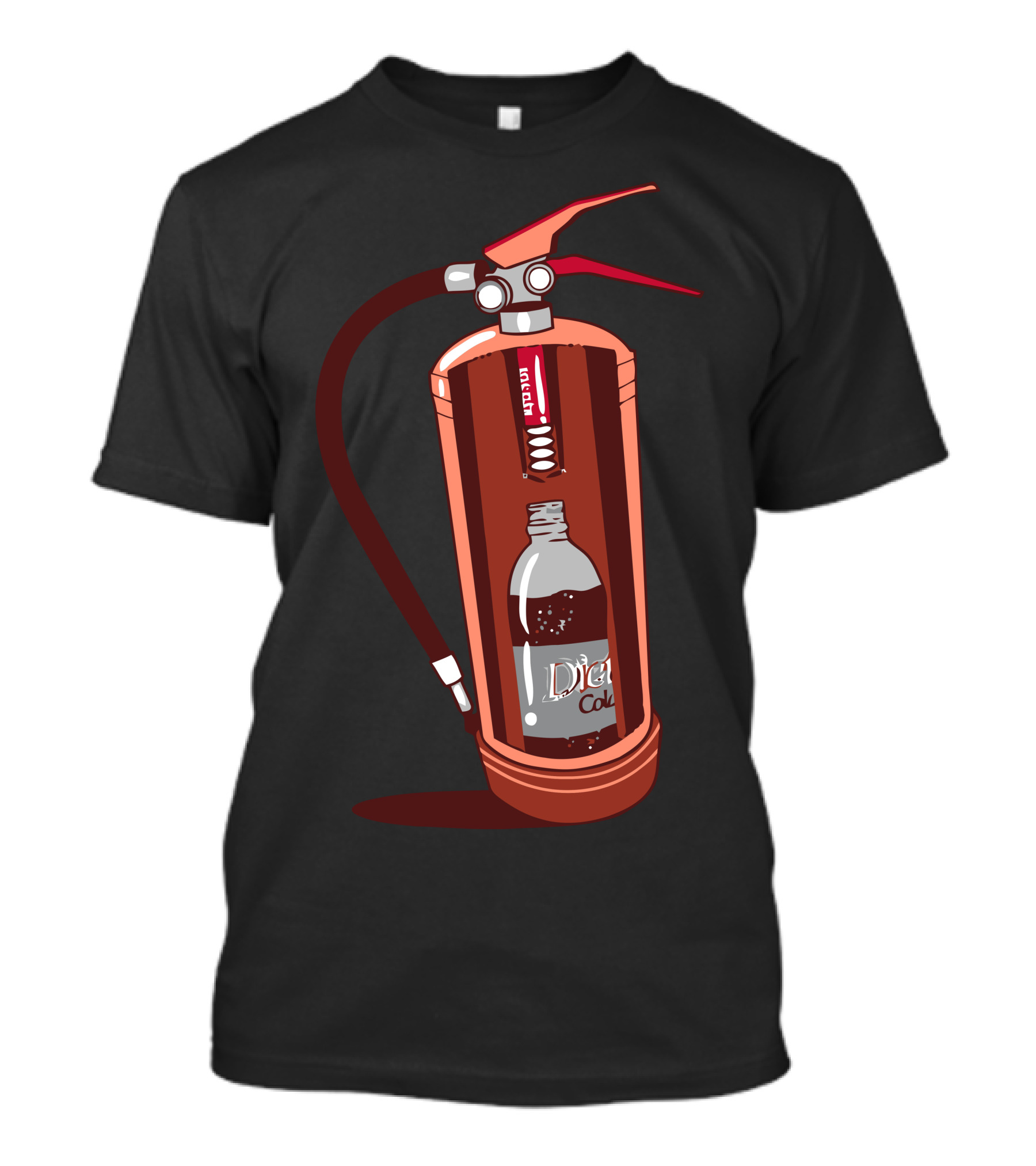 Diet Cola Fire Suppressant Mechanism Inside Extinguisher T-Shirt