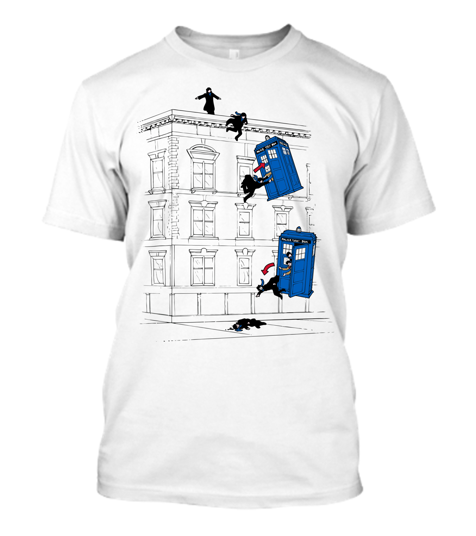 Doctor Who How He Survived TARDIS Escaping Assassins Building Scene T-Shirt