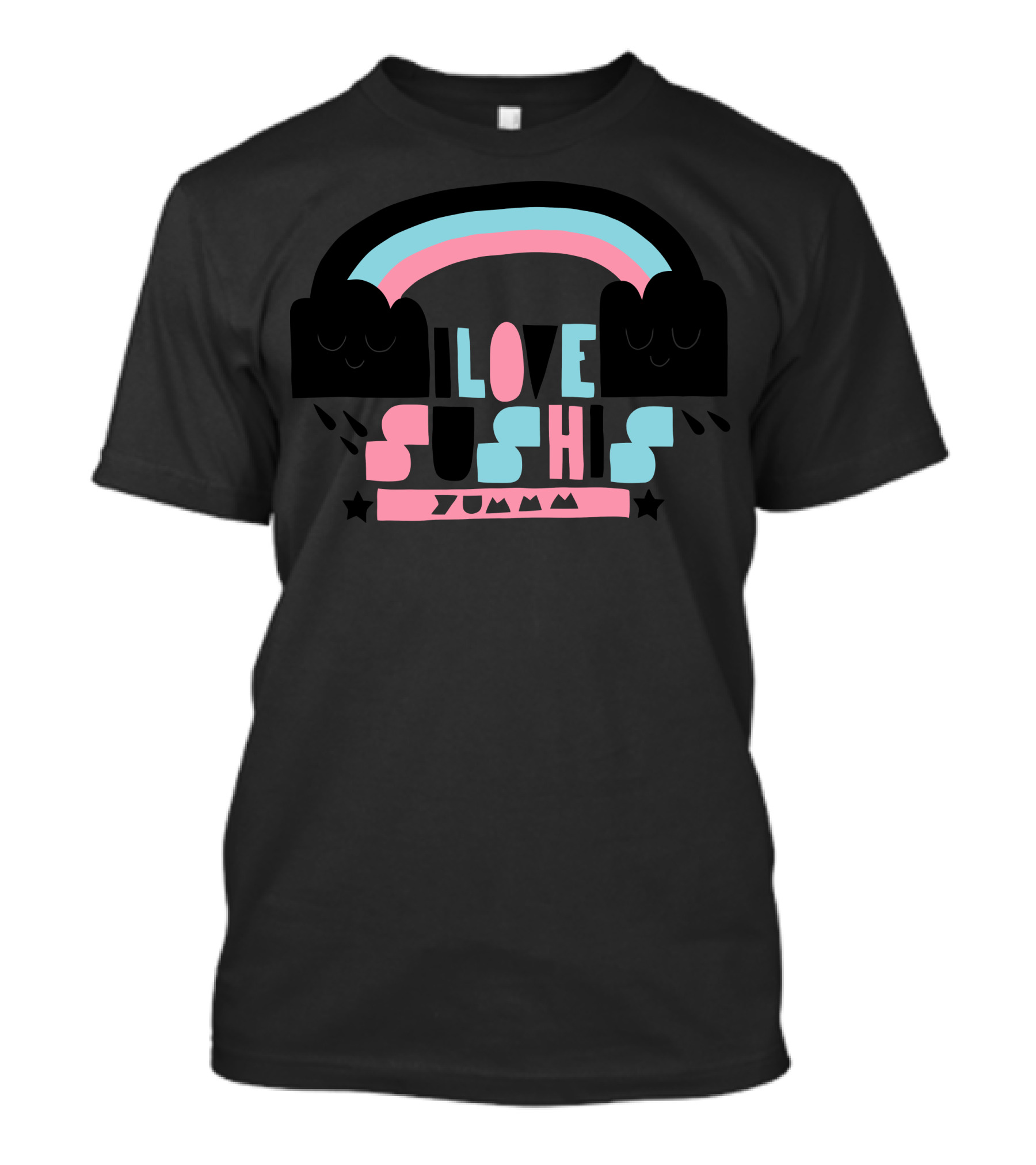 I Love Sushis Yummm Rainbow Clouds Stars T-Shirt