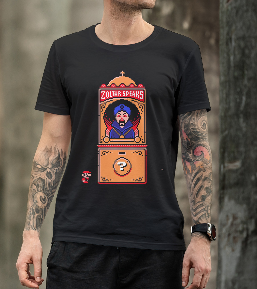 I Wish I Were Big Zoltar Speaks Mario Pixel T-Shirt