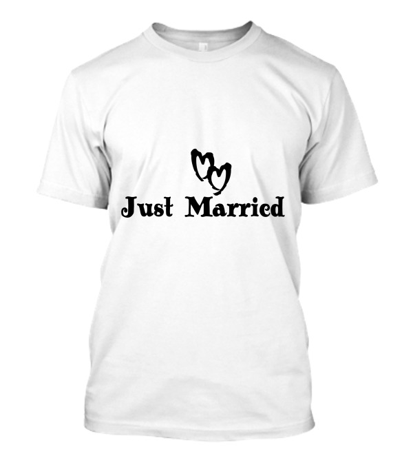 Just Married Bride And Groom Heart Icons T-Shirt