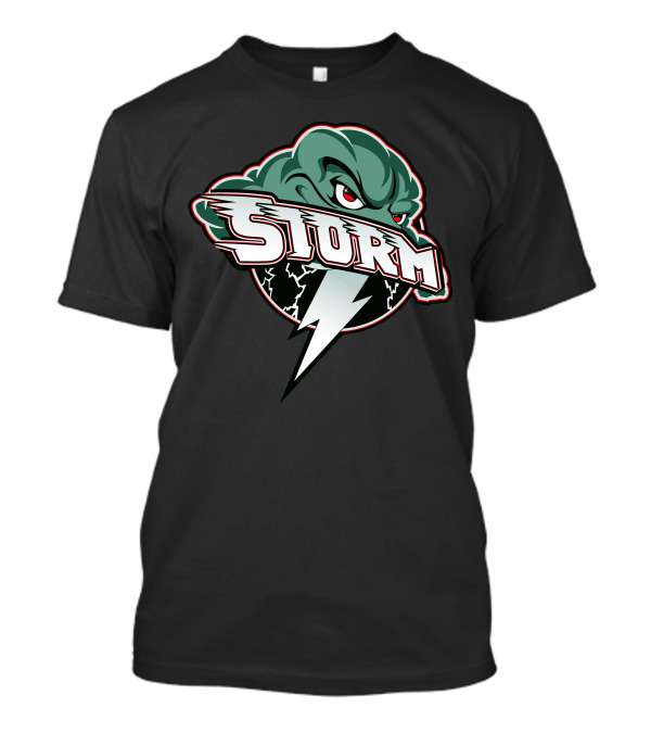 Lake Elsinore Storm Baseball Team Mascot Icon With Lightning Bolt And Cloud T-Shirt
