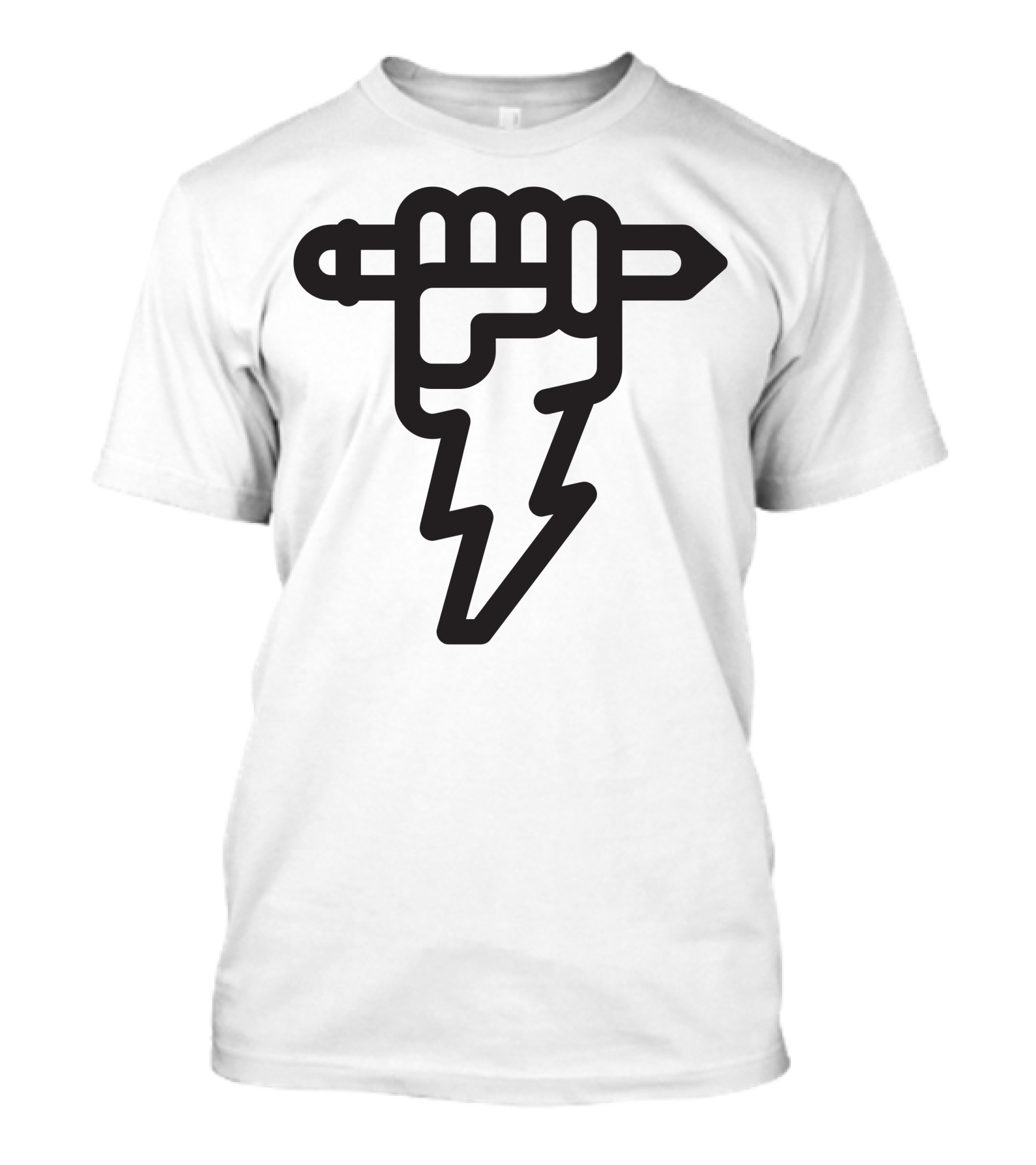 Pencil Fist Lightning Bolt T-Shirt