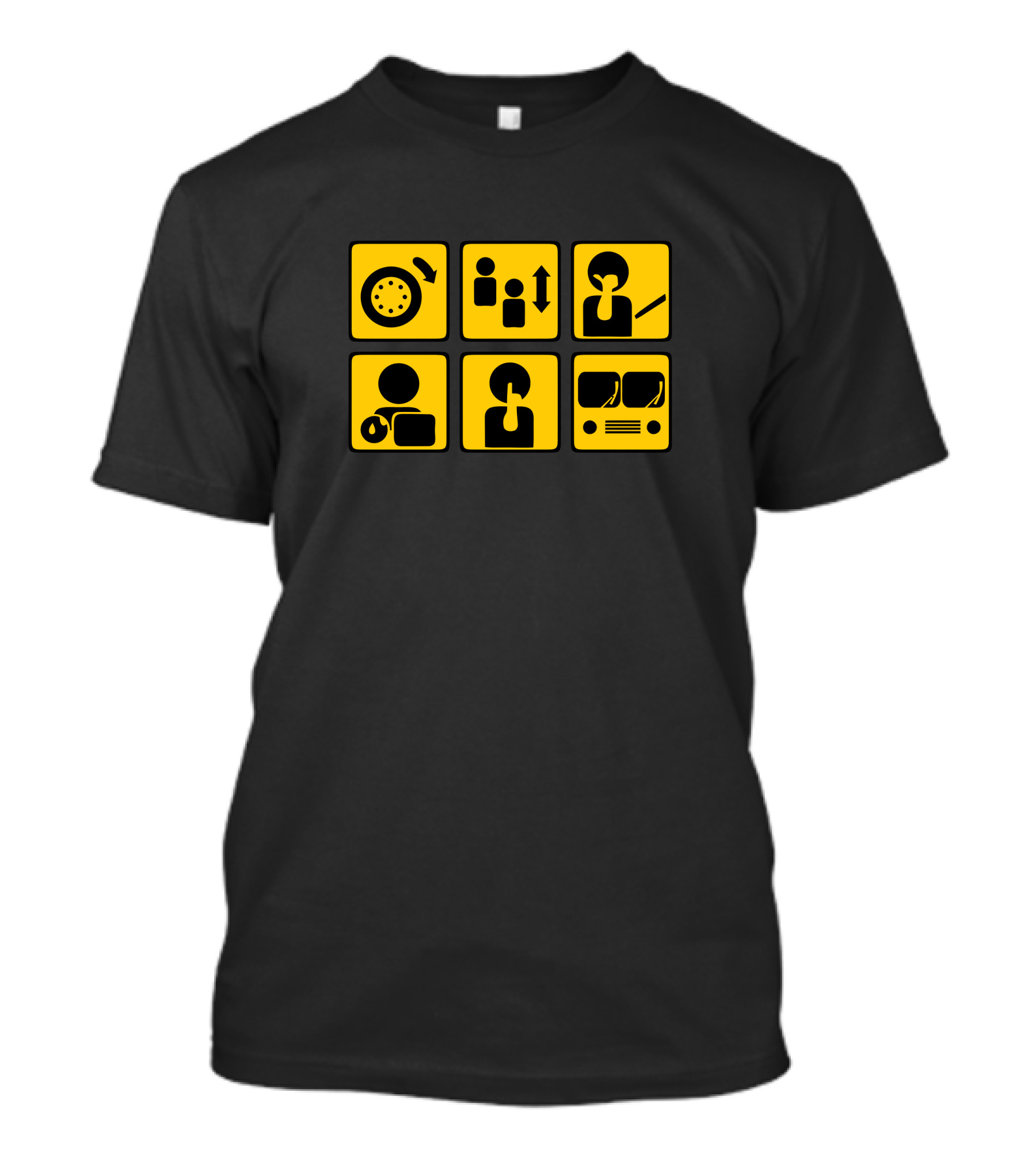 People On The Bus Quiet Button Icons T-Shirt