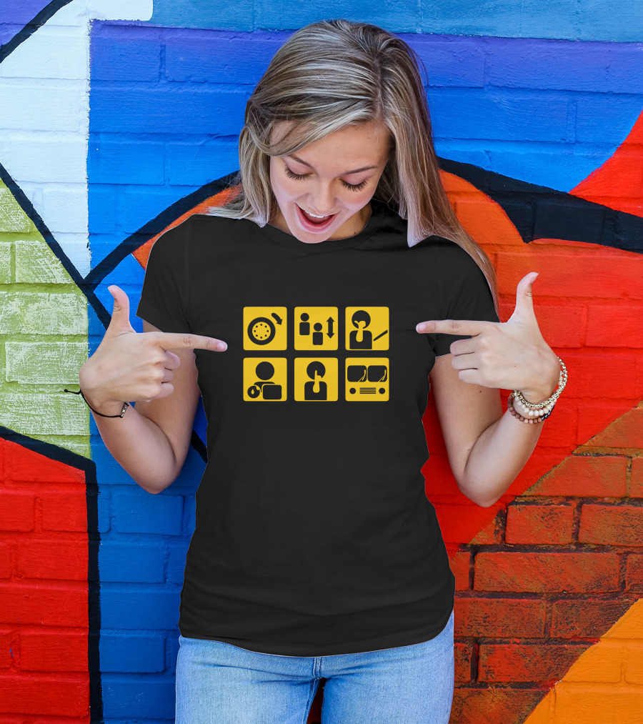People On The Bus Quiet Button Icons T-Shirt