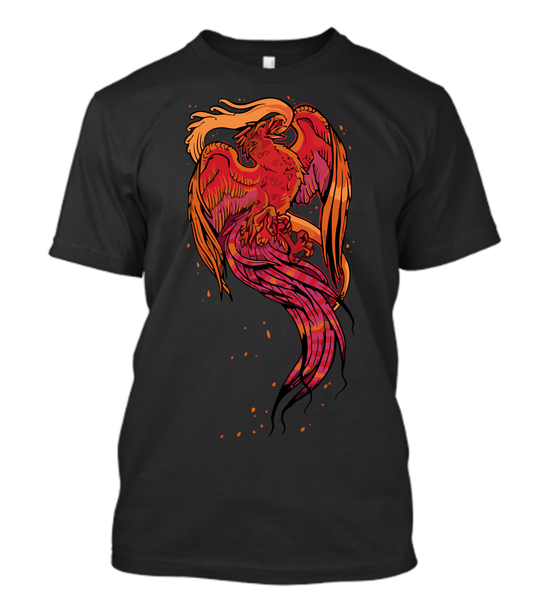 Phoenix Rising Fiery Mythical Creature With Vibrant Flames And Wings T-Shirt