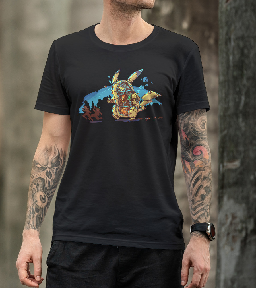 Pi Catch You X200 Pikachu Robot Fusion T-Shirt