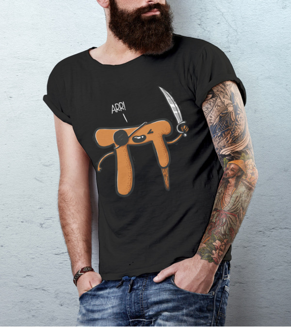 Arr Pi Pirate With Sword And Eyepatch T-Shirt