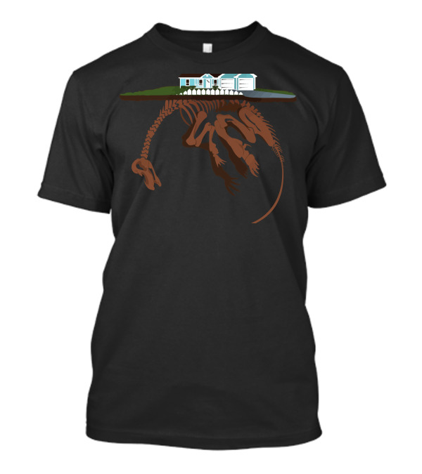 Dinosaurs Beneath The Suburban House T-Shirt