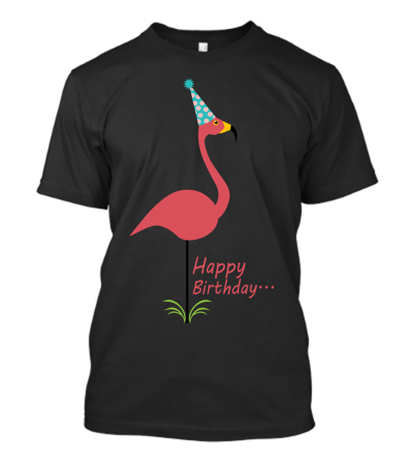 Pink Lawn Flamingo Birthday Hat Celebration Happy Birthday Classy Person T-Shirt