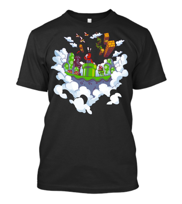 Super Mario Pipe Adventure In The Clouds T-Shirt