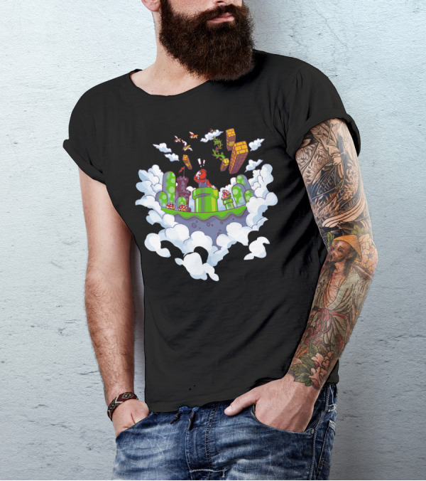 Super Mario Pipe Adventure In The Clouds T-Shirt