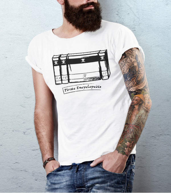 Pirate Encyclopedia Books With Skull And Crossbones T-Shirt