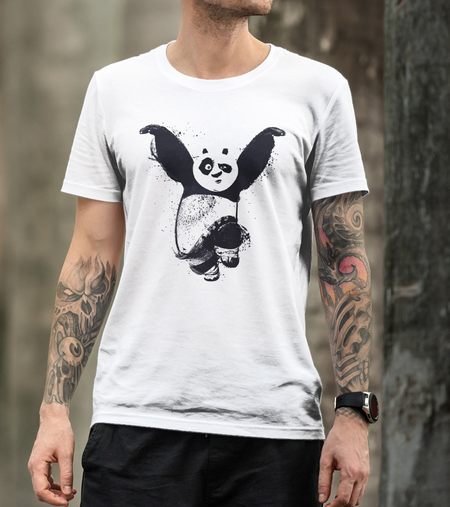 Kung Fu Panda Splash Ink Art Jump Po T-Shirt