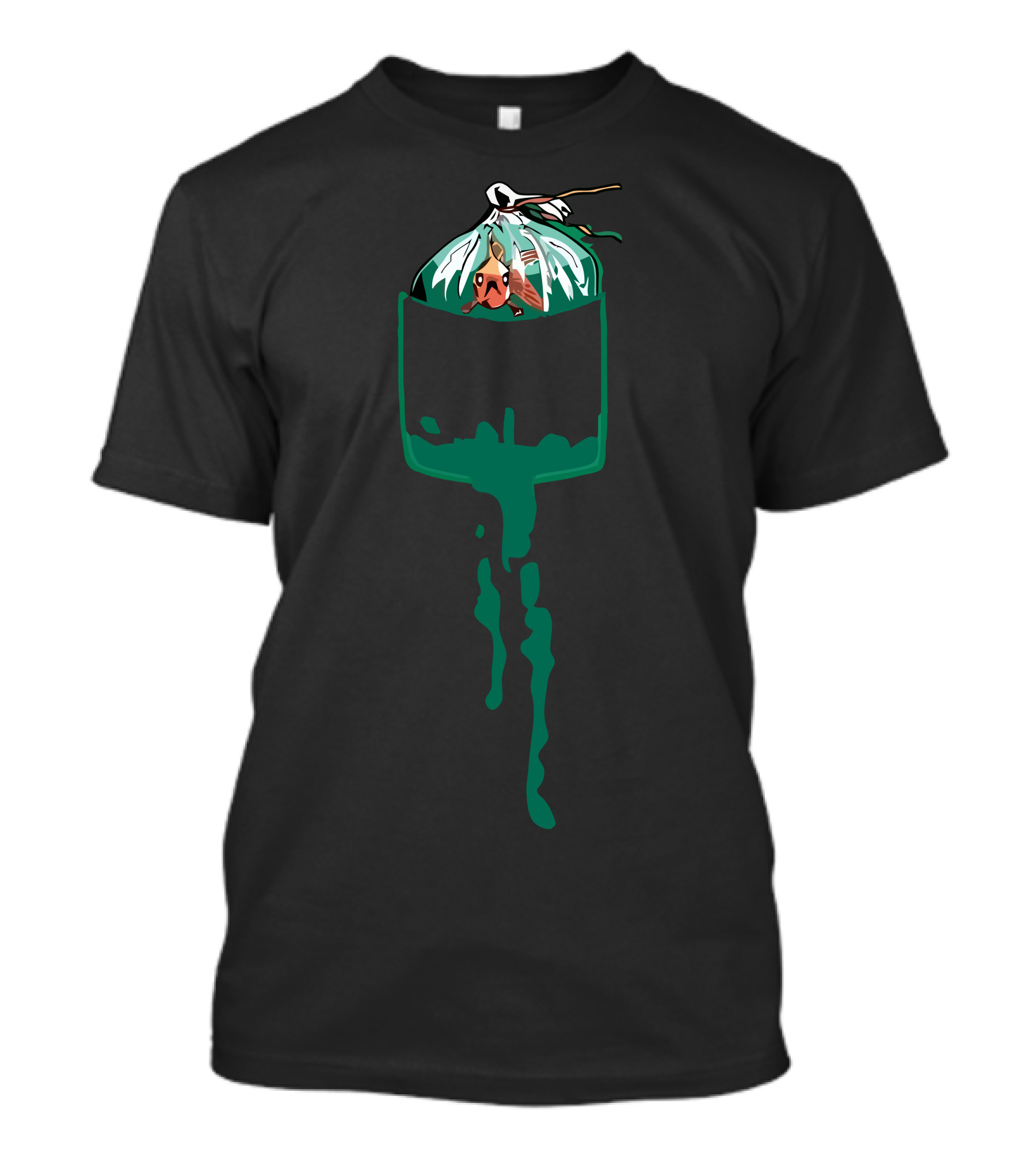 Pocket Fishman Splash Ink Koi Bird T-Shirt