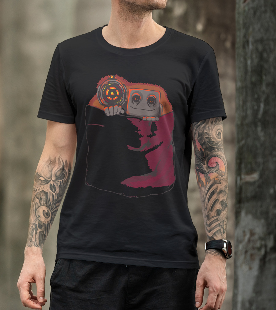 Pocket Protector Robot In Cozy Blanket T-Shirt