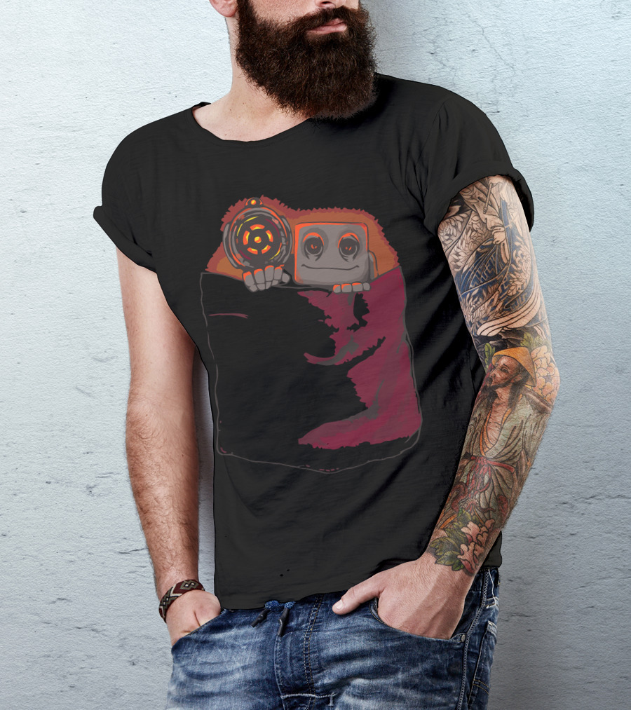 Pocket Protector Robot In Cozy Blanket T-Shirt