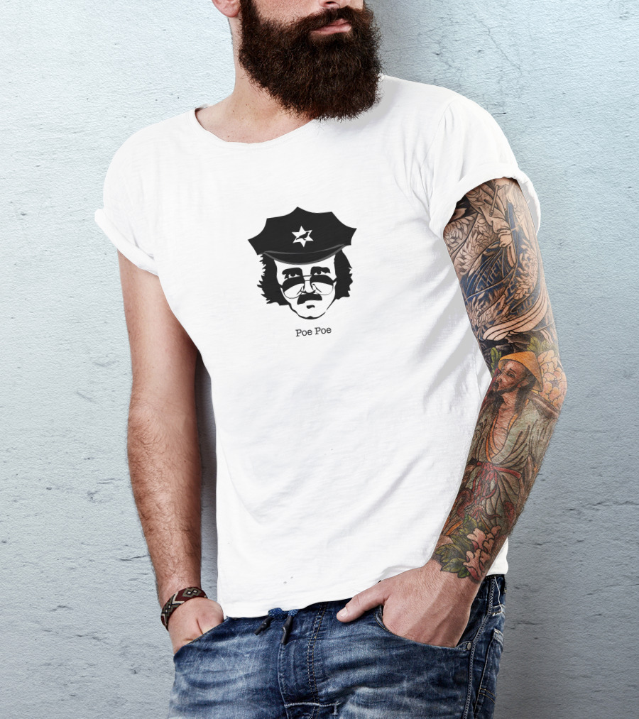 Poe Poe Funny Officer Character Drawing T-Shirt