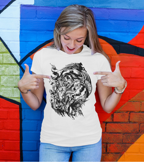 Pony Up Mystical Dark Horse Abstract T-Shirt
