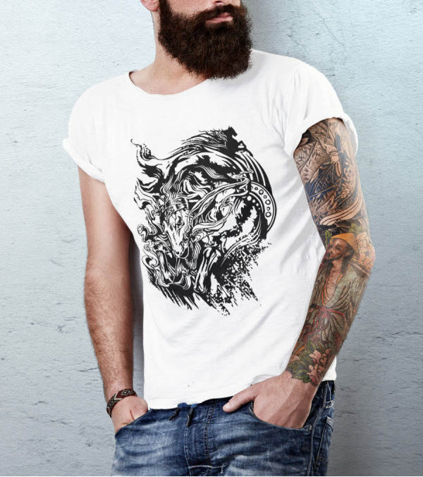 Pony Up Mystical Dark Horse Abstract T-Shirt