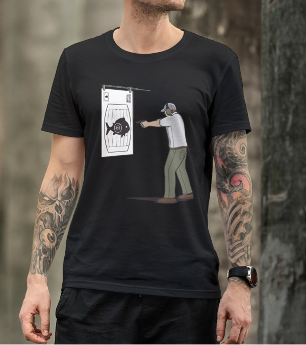 Shooter Aiming At Fish Target On Practice Range T-Shirt