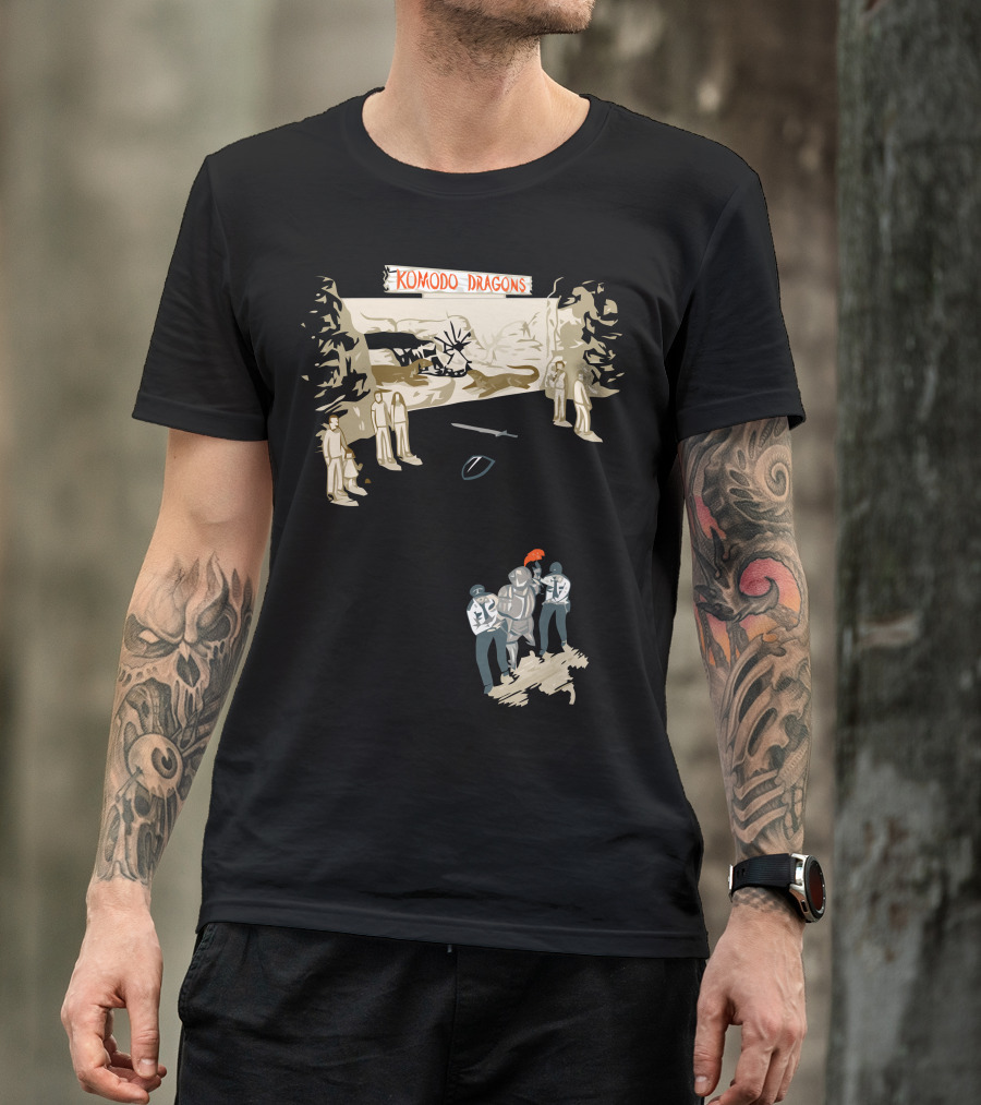 Komodo Dragons Security Medieval Knight Scene T-Shirt