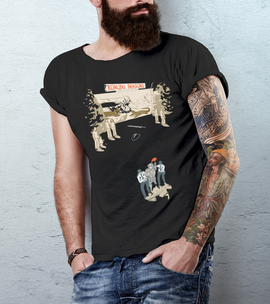 Komodo Dragons Security Medieval Knight Scene T-Shirt