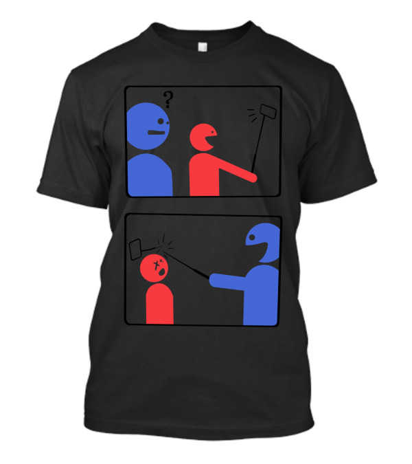 Selfie Stick Battle Fail Comic T-Shirt