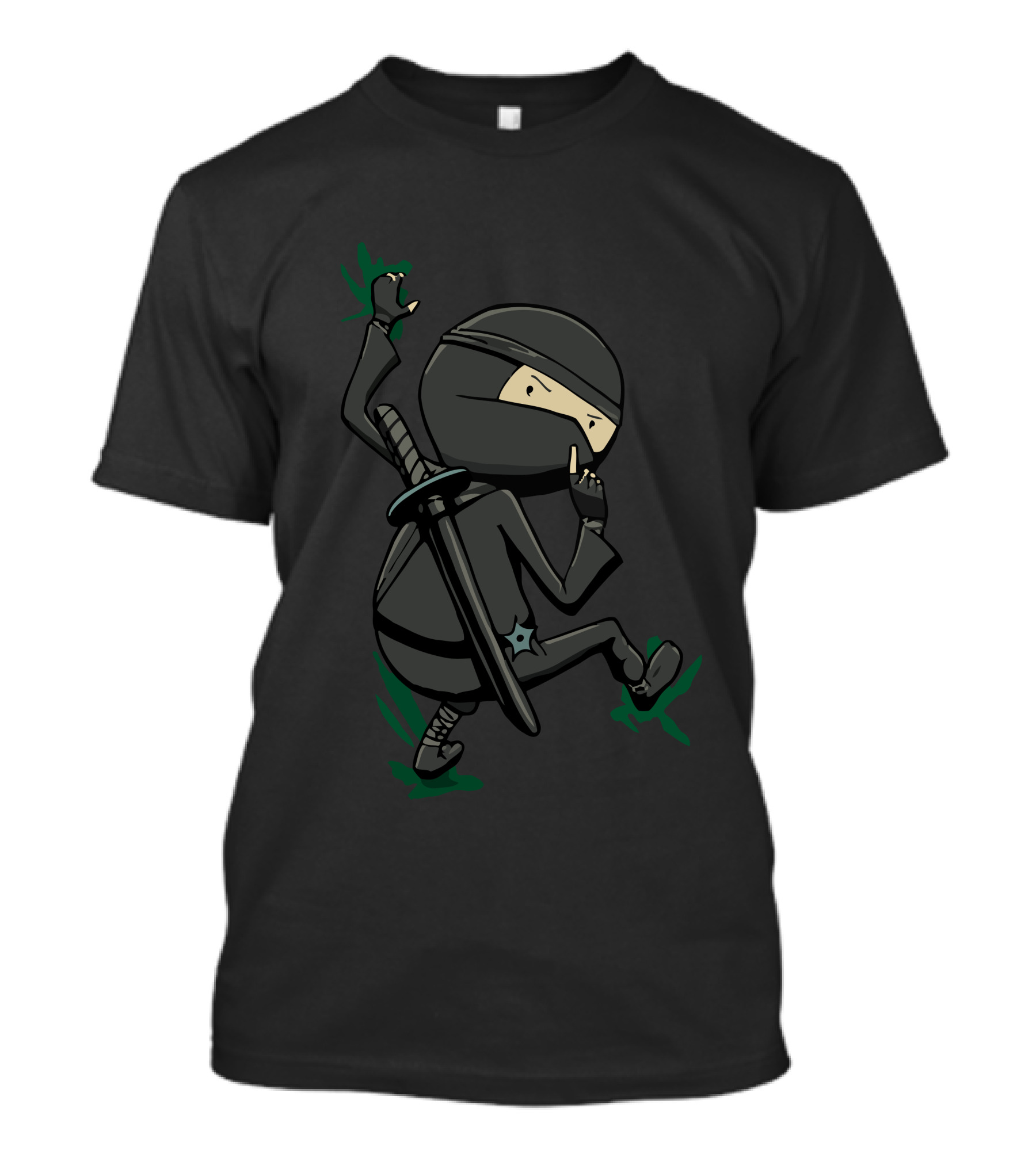 Shhhhhhh Ninja Silence With Sword And Shuriken T-Shirt