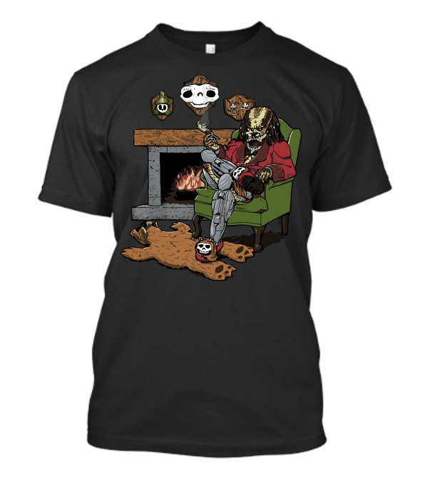 Small Game Hunter Predator Smoking By The Fireplace T-Shirt