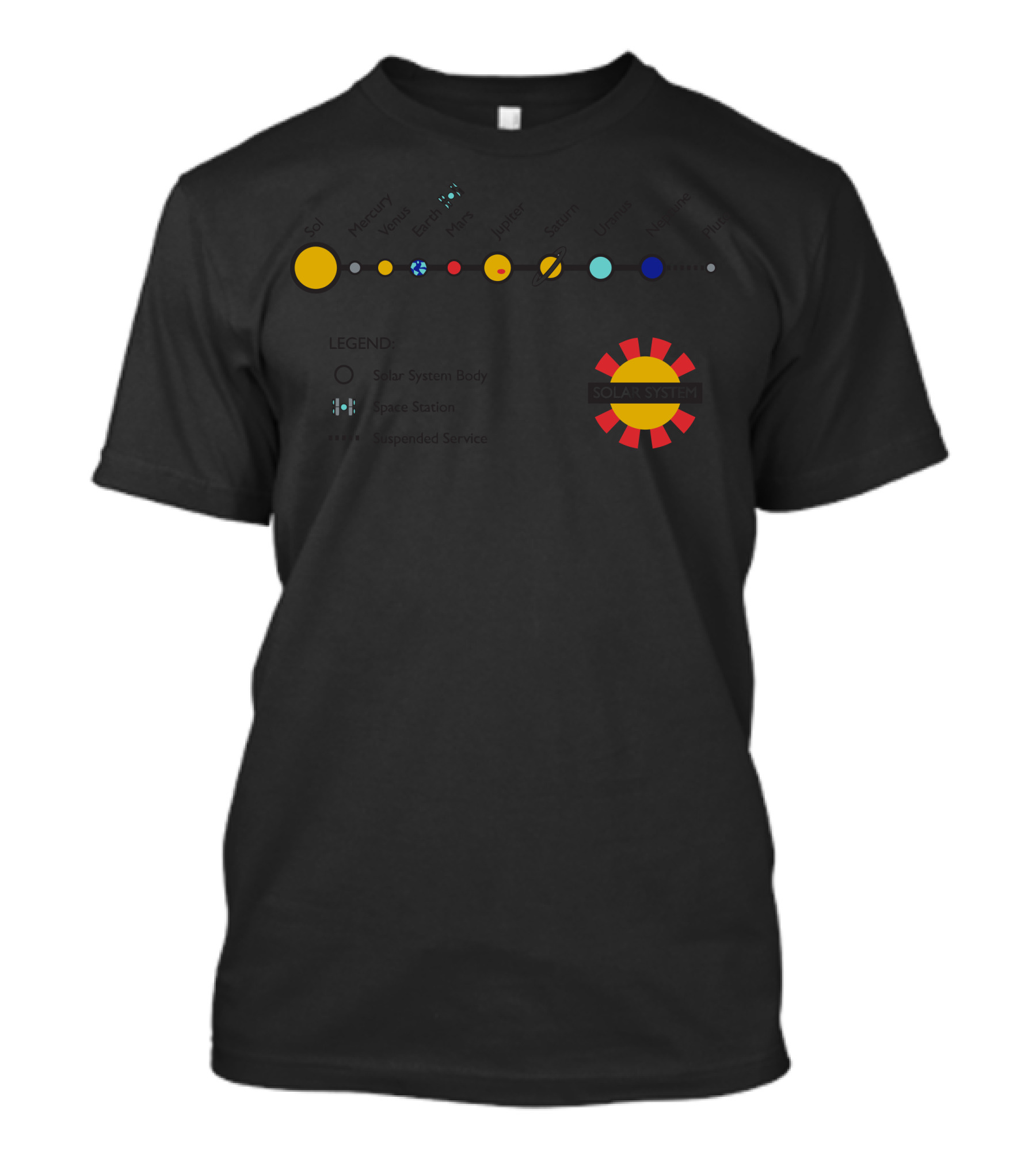 Solar Transit Authority Solar System Orbits And Planets T-Shirt