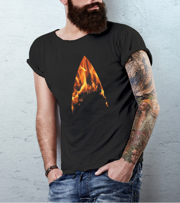Starfleet Emblem Flames Space The Final Frontier T-Shirt