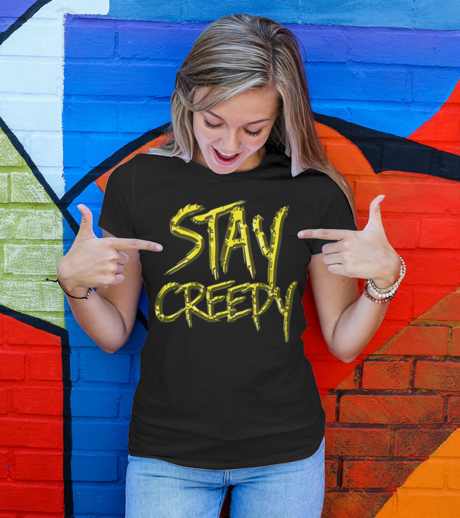 STAY CREEPY Halloween Horror Style Text In Yellow T-Shirt